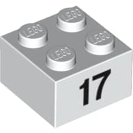Brick 2 x 2 with Black "17" Print