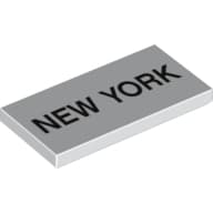 Tile 2 x 4 with 'NEW YORK' Print