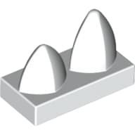 Tile Special 1 x 2 with Two Vertical Teeth / Tooth