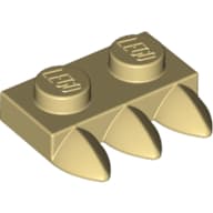 Plate Special 1 x 2 with Three Teeth [Tri-Tooth]