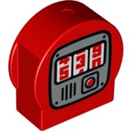 Duplo Brick 1 x 3 x 2 Round, Cut Away Sides with Fuel Pump Print