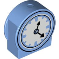 Duplo Brick 1 x 3 x 2 Round Top, Cut Away Sides with Clock Print