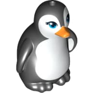 Animal, Bird, Penguin with Blue Eyes, Orange Beak and Black Feathers Print