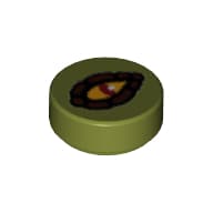 Tile Round 1 x 1 with Chima Crocodile Eye Print