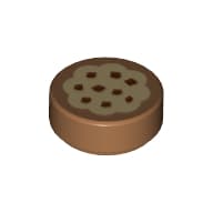 Tile Round 1 x 1 with Cookie Print