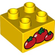 Duplo Brick 2 x 2 with Tomatoes Print