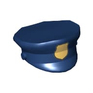 Hat, Police with Gold Badge Print
