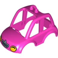 Duplo Car Body High Cab 2 Top Studs with Headlights, Grill print