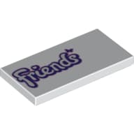 Tile 2 x 4 with Lego Friends Logo Print