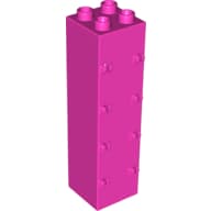 Duplo Building Wall 2 x 2 x 6 with Drawer Slots on One Side and Eight Hinges on the Other