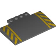 Slope Curved 5 x 8 x 2/3 with Yellow Danger Stripes Print