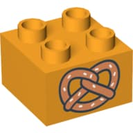Duplo Brick 2 x 2 with Pretzel Print