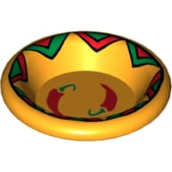 Equipment Dish / Plate / Bowl 3 x 3 with Red Chilli Peppers and Green and Red Border Print