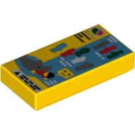 Tile 1 x 2 with Octan Logo, Minifigure Silhouettes and Shark with Minifig Print (Life Instructions)