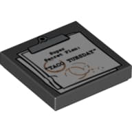 Tile 2 x 2 with 'Super Secret Plan: Taco Tuesday' and Coffee Cup Rings Print