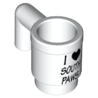 Equipment Cup / Mug with Black 'I' Heart 'SOUTH PAWS' Print