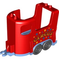 Duplo Horse Trailer with Medium Blue Base and Stars and 'CIRCUS' Print