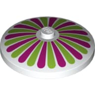 Dish 4 x 4 Inverted [Radar] with Magenta and Lime Stripes Print