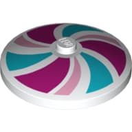 Dish 4 x 4 Inverted [Radar] with Bright Pink, Magenta and Medium Blue Swirls Print