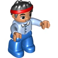 Duplo Figure with Spike Hair and Headband, with Shirt with Collar Print (Jake)