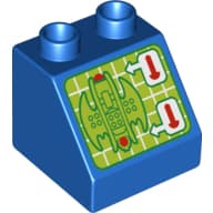 Duplo Brick 2 x 2 Slope 45° with Screen with Batwing and Shooting Controls Print