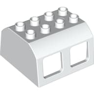 Duplo Train Locomotive Cabin Roof 2 x 4 Studs, 4 Medium Windows