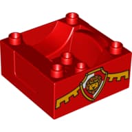 Duplo Train Cab / Tender Base with Bottom Tubes with Lion on Shield Print (No. 4)