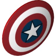 Shield Round Bowed, White and Blue Circles with Star Print (Captain America)