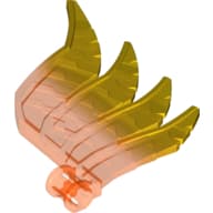 Large Figure Wing, Feathered with Axle Hole and Marbled Trans-Yellow Pattern