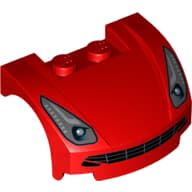 Vehicle Body, Wheel Arch / Mudguard 3 x 4 x 1 2/3 Low Profile, Curved Front with Headlights and Black Grille Print