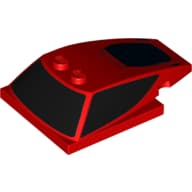 Wedge Curved 6 x 4 x 1 1/3 with 4 x 4 Base with Black Windows Print