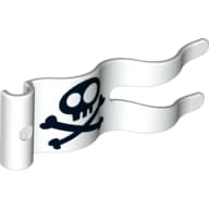 Duplo Flag Wavy 2 x 5 with Skull and Crossbones Print