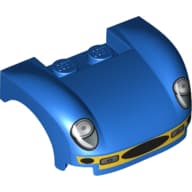 Vehicle Body, Wheel Arch / Mudguard 3 x 4 x 1 2/3 Curved Fenders with Headlights, Grille and Yellow Front Print