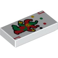 Tile 1 x 2 with Playing Card Joker Print