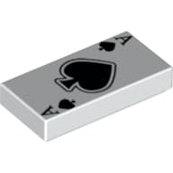 Tile 1 x 2 with Playing Card Ace of Spades Print