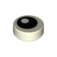 Tile Round 1 x 1 with Offset Black Eye Print