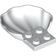 Animal Body Part, Clam / Scallop Half Shell with 4 Studs