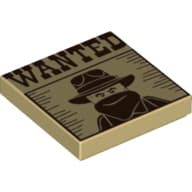 Tile 2 x 2 with 'WANTED' Western Bandit Poster Print