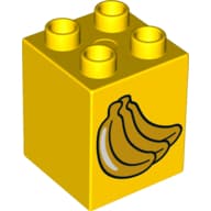 Duplo Brick 2 x 2 x 2 with Bananas Print