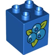 Duplo Brick 2 x 2 x 2 with Blueberries Print