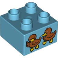 Duplo Brick 2 x 2 with 2 Ducks / Ducklings Print