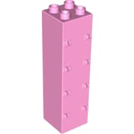 Duplo Building Wall 2 x 2 x 6 with Drawer Slots on One Side and Eight Hinges on the Other