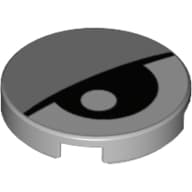 Tile Round 2 x 2 with Bottom Stud Holder with Eye and Eyelid Print