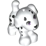 Animal, Dog, Small Standing with Lavender Eyes and Black Dalmatian Spots and Notes Print [Cookie]