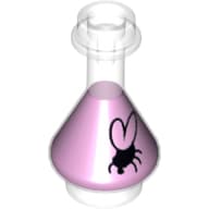 Equipment Bottle / Erlenmeyer Flask with Magenta Fluid Pattern and Black Fly Print