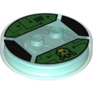 Function Brick Round 4 x 4 x 2/3 with 2 Studs and Circuits and 8-Bit Shooter Print