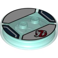 Function Brick Round 4 x 4 x 2/3 with 2 Studs and Ghostbusters Logo print