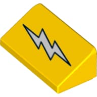 Slope 30° 1 x 2 x 2/3 with Lightning Bolt Print