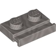 Plate Special 1 x 2 with Door Rail