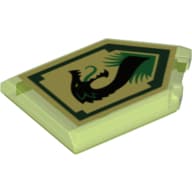 Tile Special 2 x 3 Pentagonal with Nexo Power Shield Print - Jungle Dragon